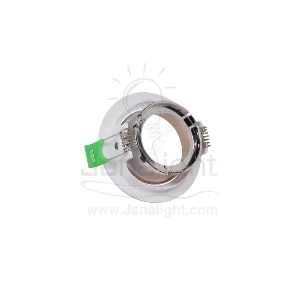 سبوت لايت فارغ متحرك مدور بلاستك ابيض روز جولد لامع جنى لايت JN402 SpotLight Frame white rose gold round